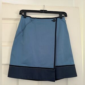 Zac Posen Z Spoke | Blue Wrap-Style Structured Mini Skirt | Size 2